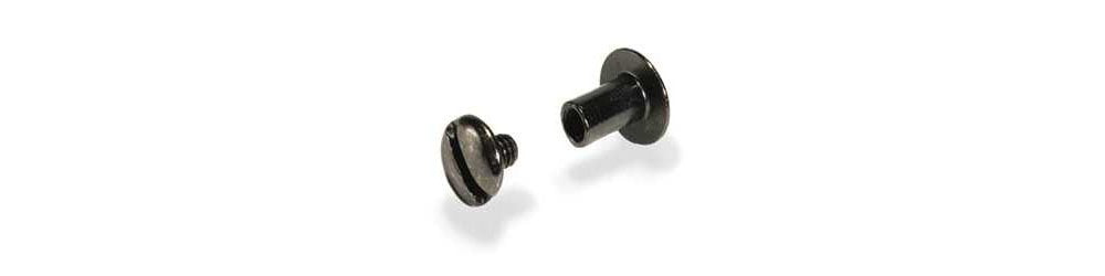 Tandy Leather Screw Post 1/4 (0.6 cm) Black Finish 100/pk 1290-14