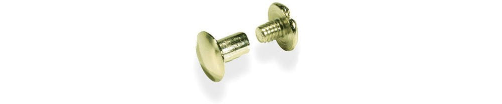 Tandy Leather Screw Post 1/4 (6 mm) Solid Brass 100/pk 1290-11