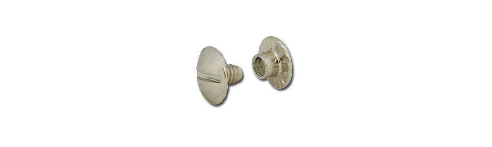 Tandy Leather Screw Post Open Back 1/8 (3 mm) Nickel Plate 10/pk 1296-02