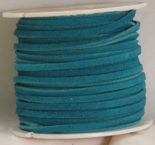 Tandy Leather Factory 1/8-Inch Wide Solid Suede Lace with 25-Yard Spool, Turquoise