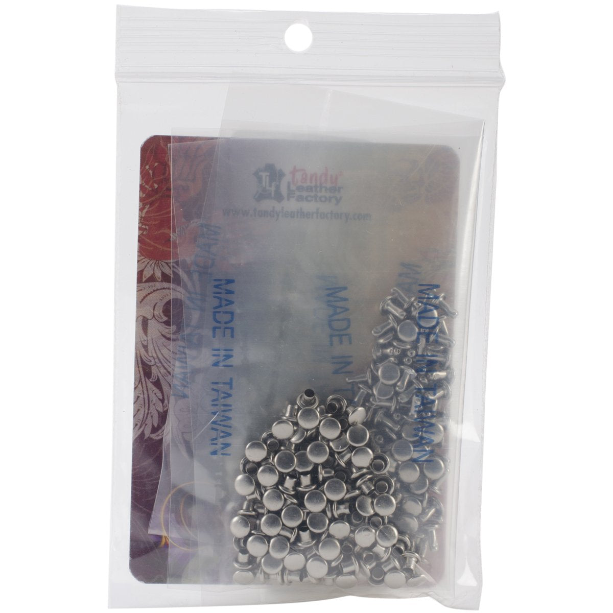 Tandy Leather Neat Mini Double Cap Rivets Nickel Plate 100/pk 1385-02