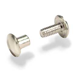 Tandy Leather Screw Post 1/4 (6 mm) Nickel Plated Steel 10/pk 1290-02