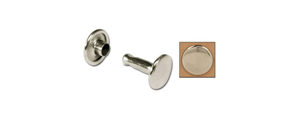 Tandy Leather Double Cap Rivets Medium Nickel Plate 100/pk 1373-12