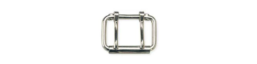 Tandy Leather Roller Buckle Two Prong 2-1/2 (63 mm) Nickel Plate 1556-00