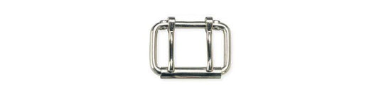 Tandy Leather Roller Buckle Two Prong 2-1/2 (63 mm) Nickel Plate 1556-00