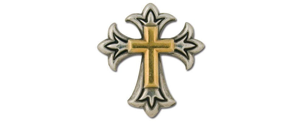 Tandy Leather Endearing Cross Concho 1-1/8 x 1-1/4 (32 mm) 7796-10