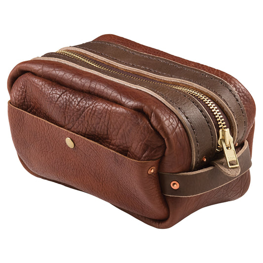 Genuine Leather Bison Dopp Kit by Tandy Leather DIY with all hardware accessories Stylish patterns included
